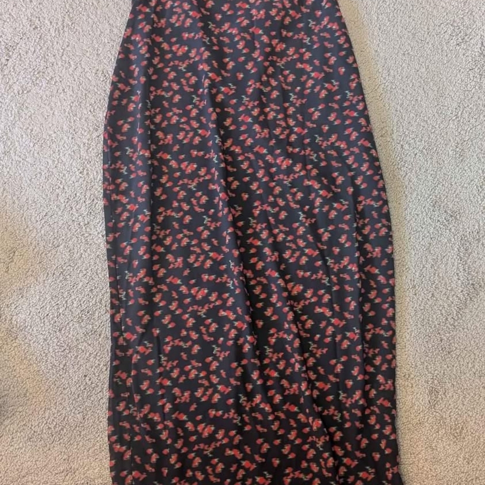 White Fox Boutique Black and Red Floral Maxi Dress